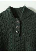 Owen | Men Cable Knit Button Collar Sweater