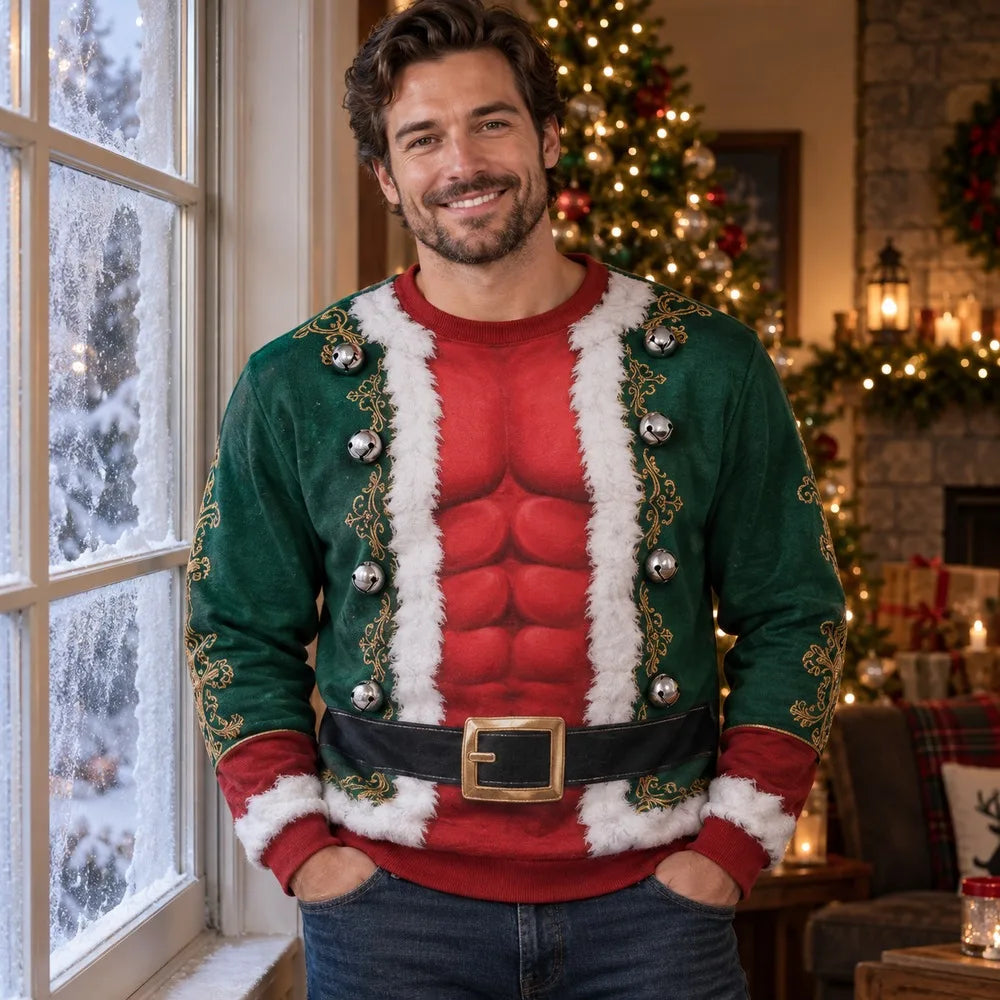 Molly | Unisex Santa Suit Print Ugly Christmas Sweater