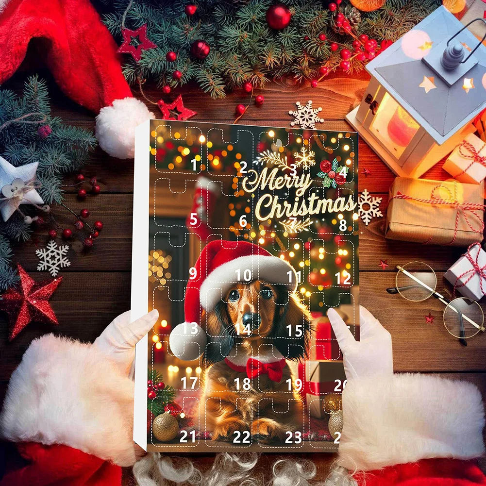 Pippa | Dachshund Christmas Advent Calendar with 24 Sausage Dog Tree Ornaments