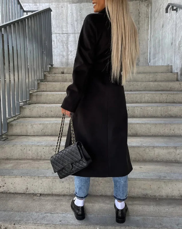 Women's Long Tailored Trench Coat – Sleek Classic Overcoat