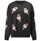Ivy | Women Sequin Candy Cane Christmas Sweatshirt