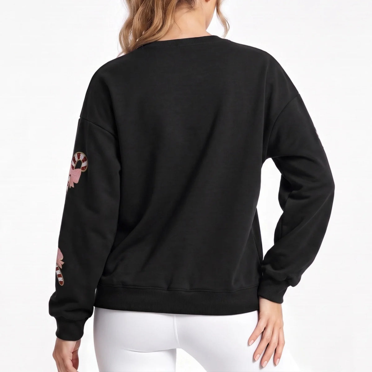 Ivy | Women Sequin Candy Cane Christmas Sweatshirt