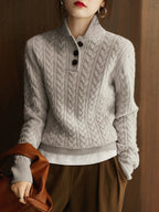 Owen | Men Cable Knit Button Collar Sweater