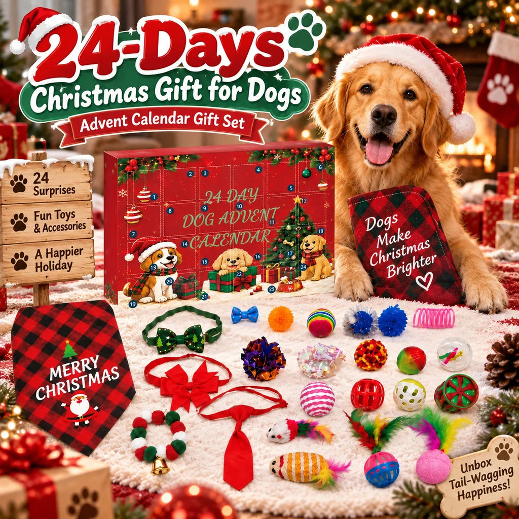 Buddy | Dog Christmas Advent Calendar with 24 Pet Toys and Holiday Accessories