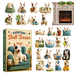 Bentley | Bull Terrier Christmas Advent Calendar with 24 Dog Tree Ornaments