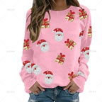 Joy | Women Santa Graphic Print Crew Neck Sweatshirt