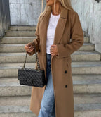 Women's Long Tailored Trench Coat – Sleek Classic Overcoat