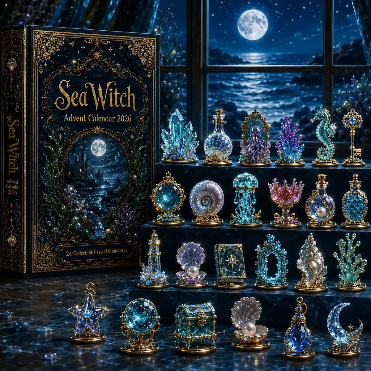 Celeste | Celestial Witch Christmas Advent Calendar 2026 with 24 Mystic Figurines