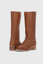 Women's Knee-High Heeled Boots – Sleek Leather-Look Tall Boots