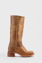 Women's Knee-High Heeled Boots – Sleek Leather-Look Tall Boots