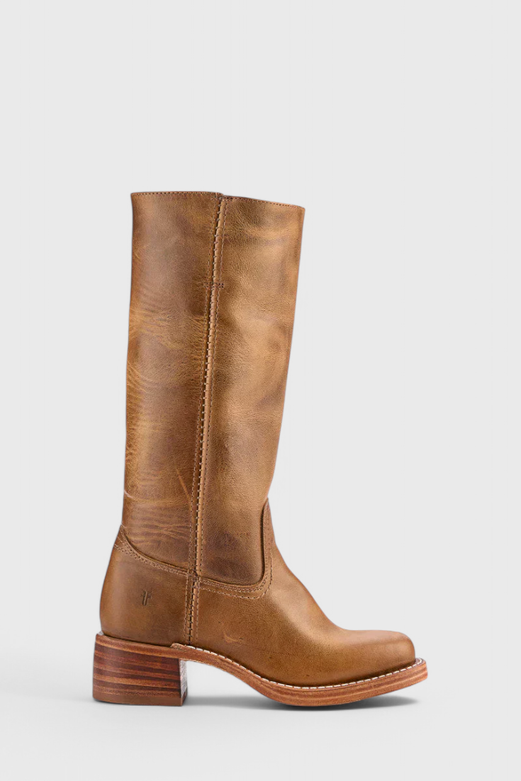 Women's Knee-High Heeled Boots – Sleek Leather-Look Tall Boots