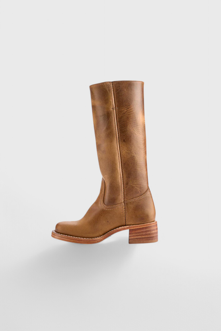 Women's Knee-High Heeled Boots – Sleek Leather-Look Tall Boots