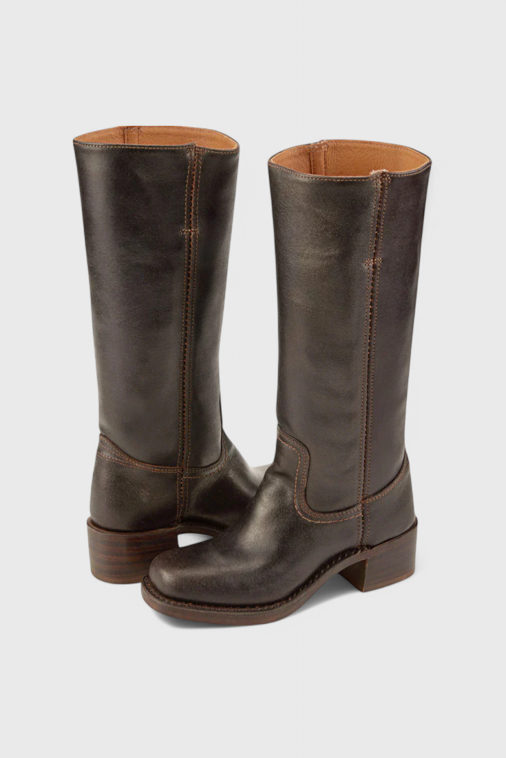Women's Knee-High Heeled Boots – Sleek Leather-Look Tall Boots