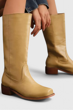 Women's Knee-High Heeled Boots – Sleek Leather-Look Tall Boots