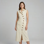 Margot Asymmetric Button Maxi Dress