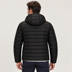 Men's Hooded Quilted Puffer Jacket – Full Zip Warm Winter Coat
