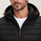 Men's Hooded Quilted Puffer Jacket – Full Zip Warm Winter Coat
