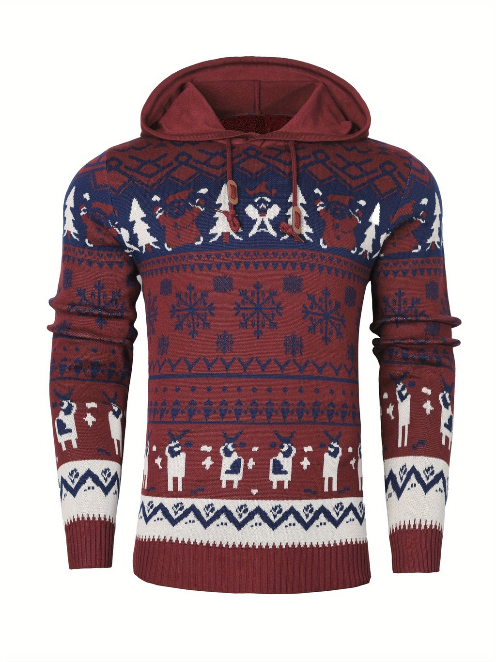 Baxter | Unisex Hooded Reindeer Christmas Knit Sweater