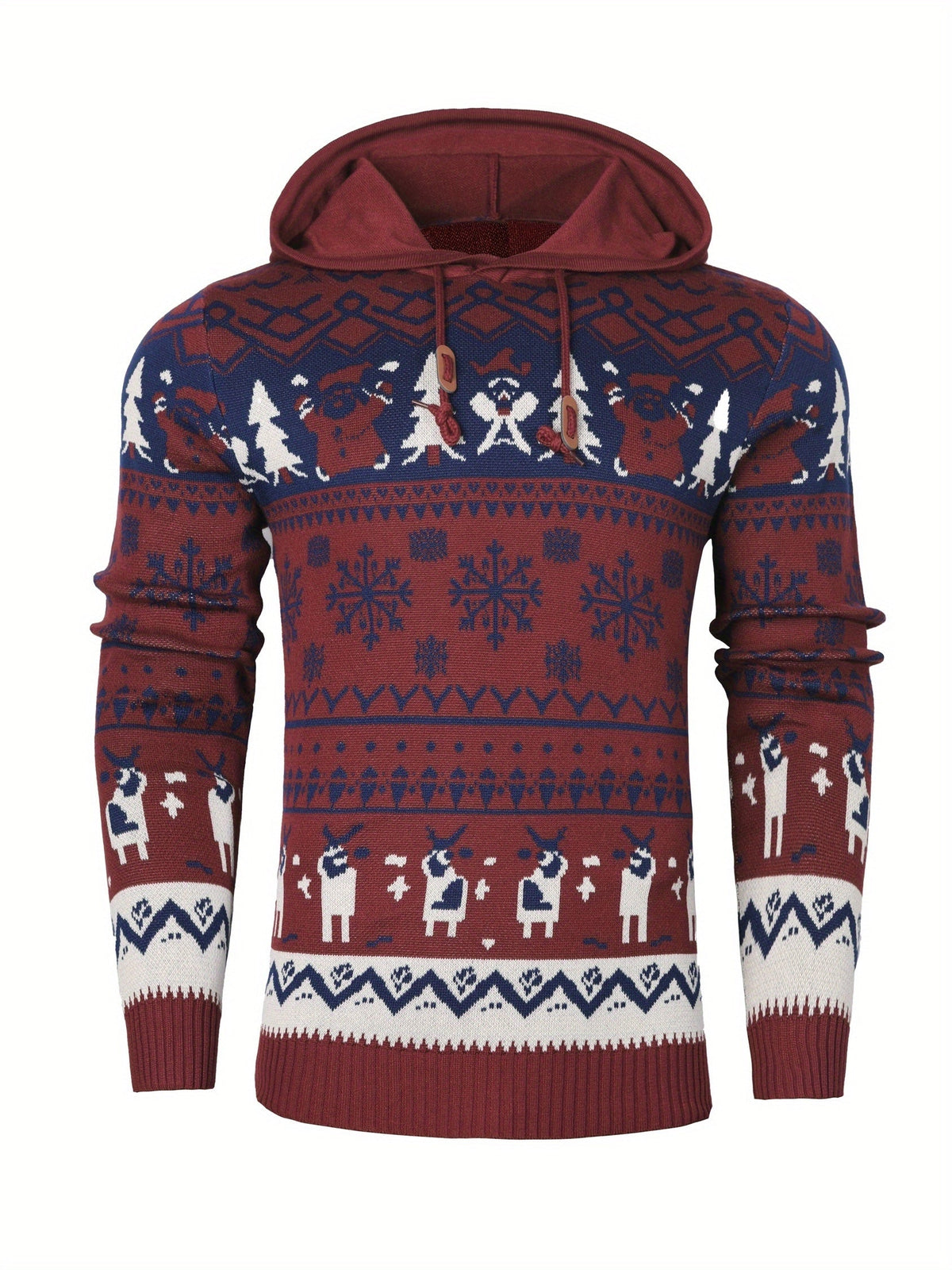 Baxter | Unisex Hooded Reindeer Christmas Knit Sweater