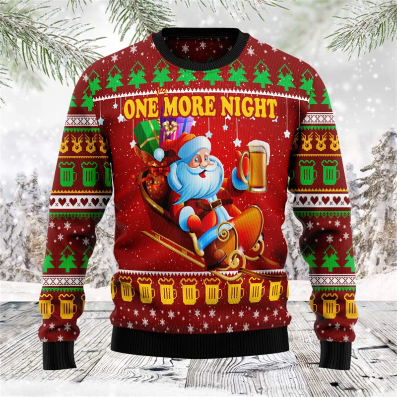 Felix | Unisex Beer Print Ugly Christmas Sweater