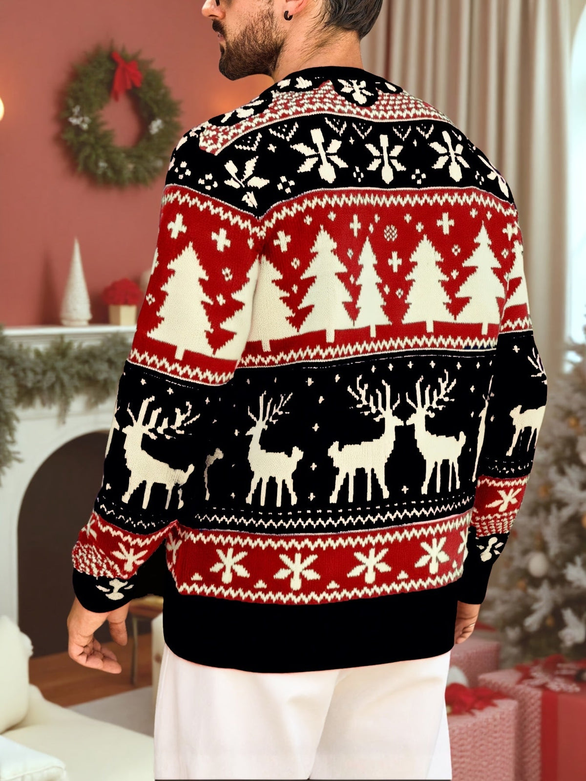 Dylan | Unisex Fair Isle Reindeer Christmas Knit Sweater