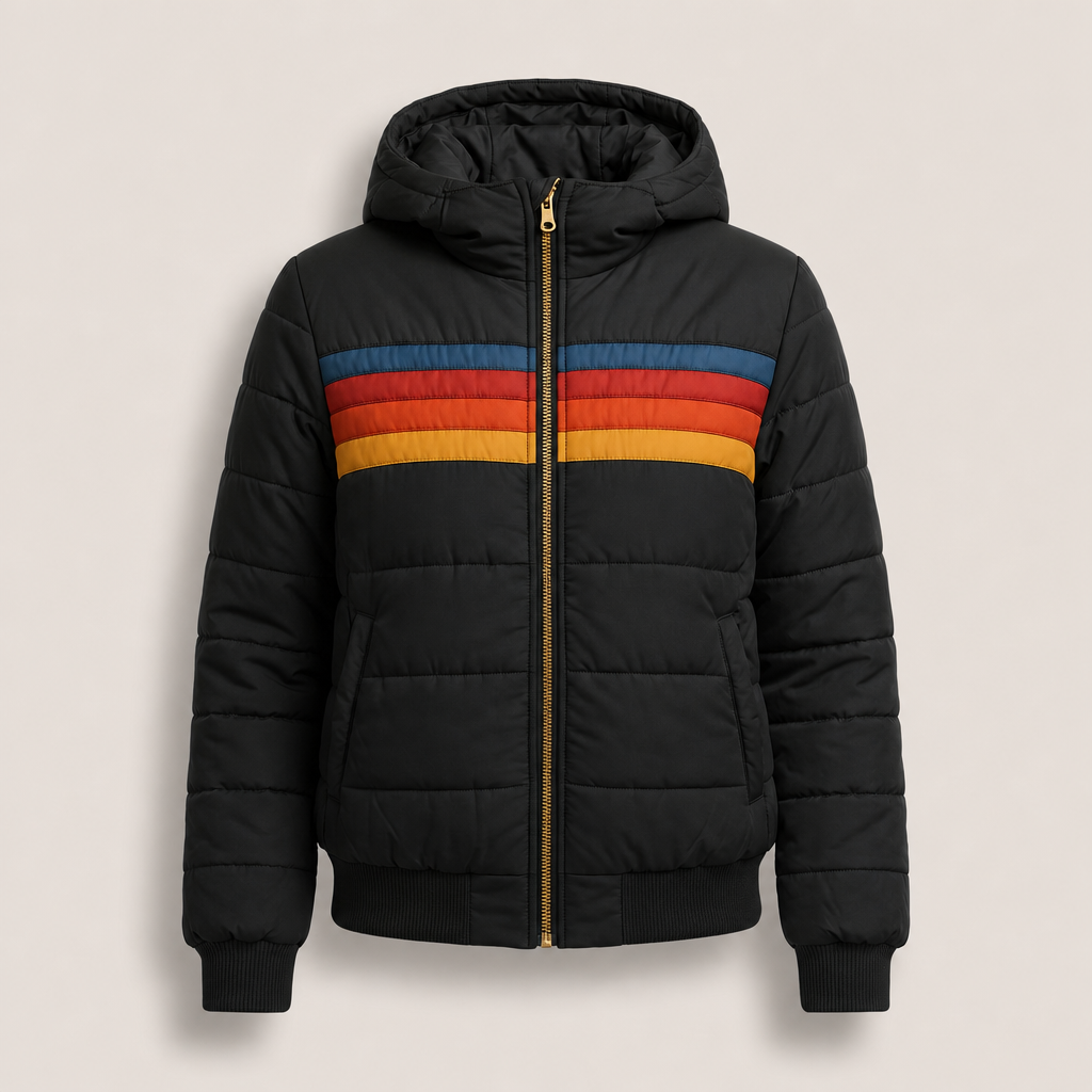Amber | Women Hooded Color Block Puffer Jacket