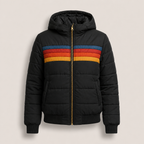 Amber | Women Hooded Color Block Puffer Jacket