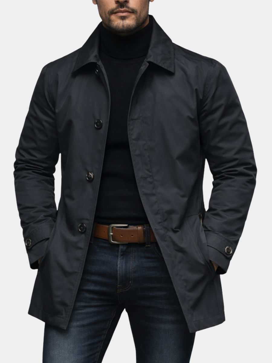 Grant | Men Quilted Lining Button Front Car Coat