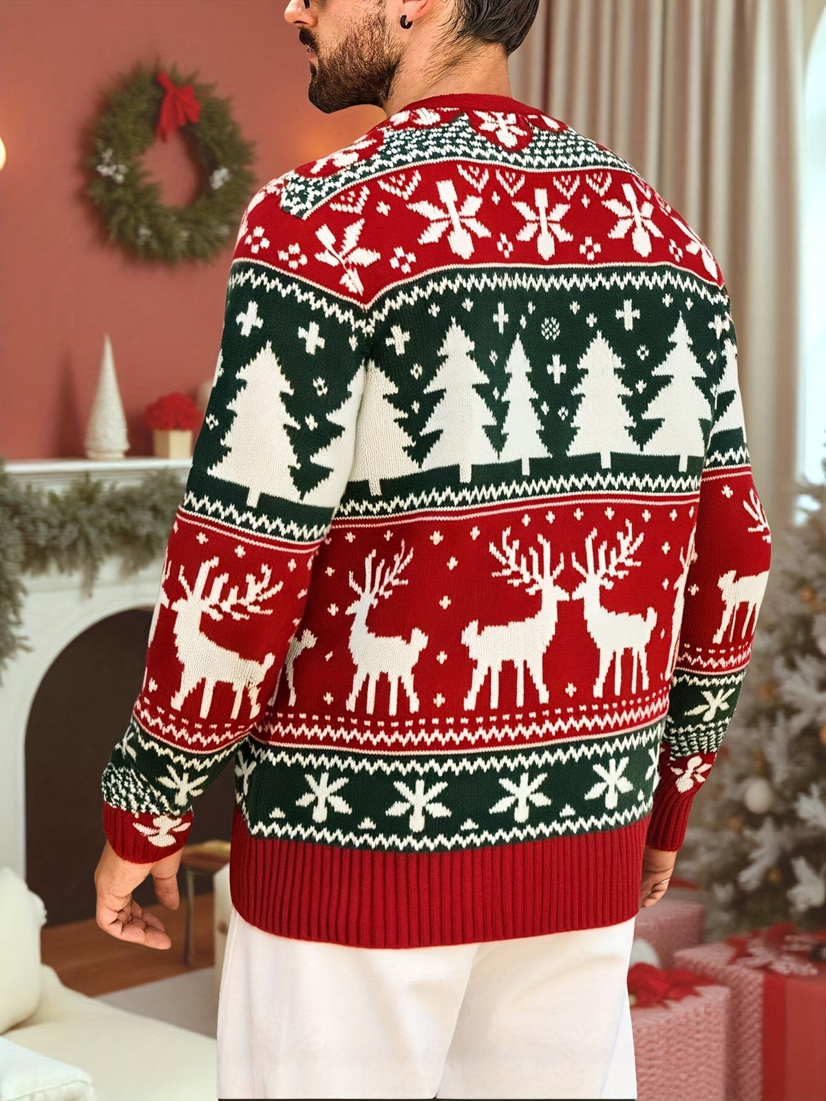Dylan | Unisex Fair Isle Reindeer Christmas Knit Sweater