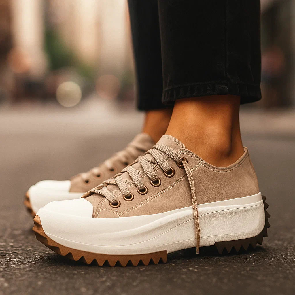 Women's Chunky Platform Sneakers – Cushioned Lace-Up Statement Shoes