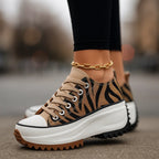 Women's Chunky Platform Sneakers – Cushioned Lace-Up Statement Shoes