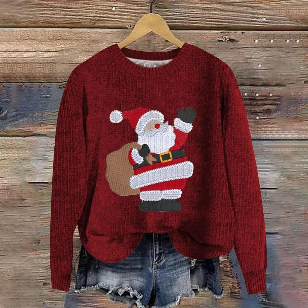Daisy | Women Santa Graphic Christmas Knit Sweater