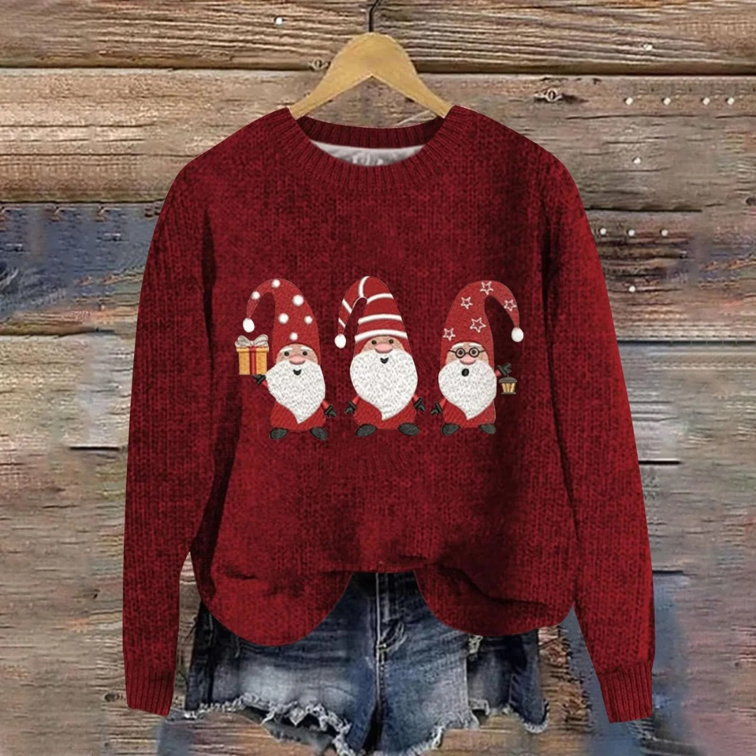 Daisy | Women Santa Graphic Christmas Knit Sweater