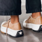 Women's Chunky Heel Slip-On Sneakers – Comfortable Platform Shoes