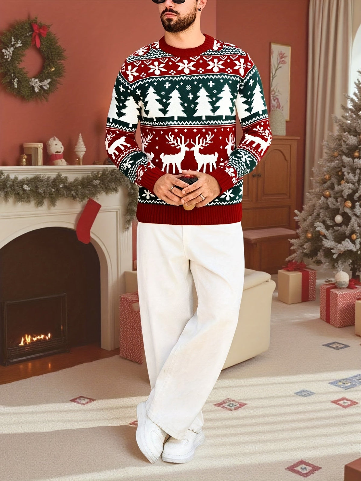 Carter | Unisex Fair Isle Reindeer Christmas Sweater