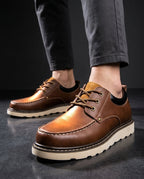 Men's Cushioned Moc Toe Shoes – Rugged Lace-Up Casual Shoes