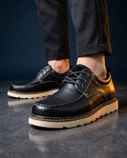 Men's Cushioned Moc Toe Shoes – Rugged Lace-Up Casual Shoes