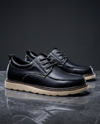 Men's Cushioned Moc Toe Shoes – Rugged Lace-Up Casual Shoes