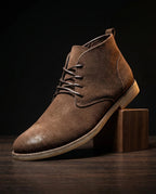 Men's Suede-Look Lace-Up Ankle Boots – Minimal Lightweight Desert Boots