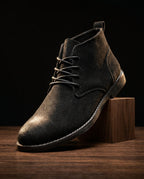 Men's Suede-Look Lace-Up Ankle Boots – Minimal Lightweight Desert Boots