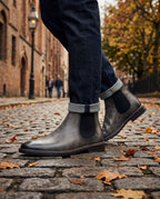 Men's Faux Leather Chelsea Boots – Elastic Side Pull-On Ankle Boots