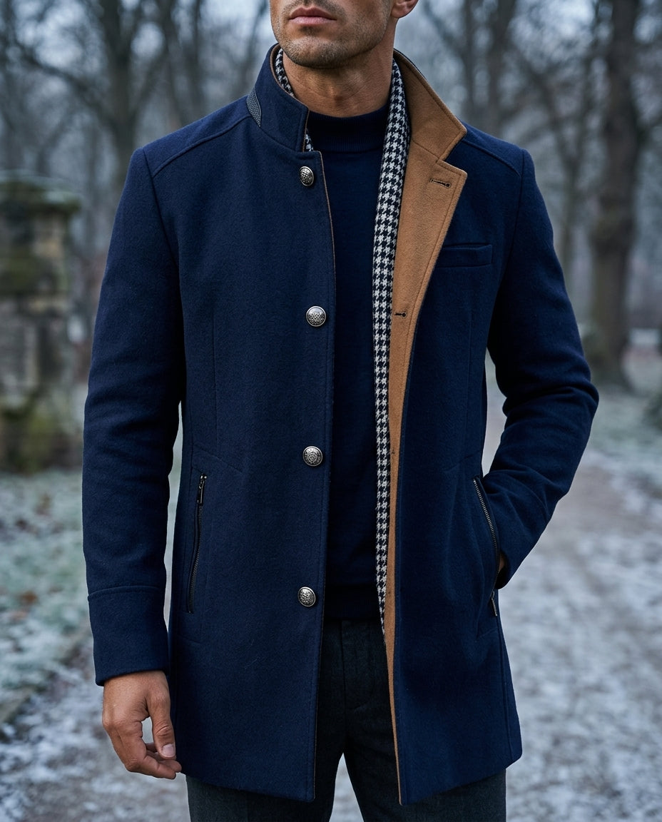 Men's Tailored Winter Overcoat – Warm Lined Classic Coat