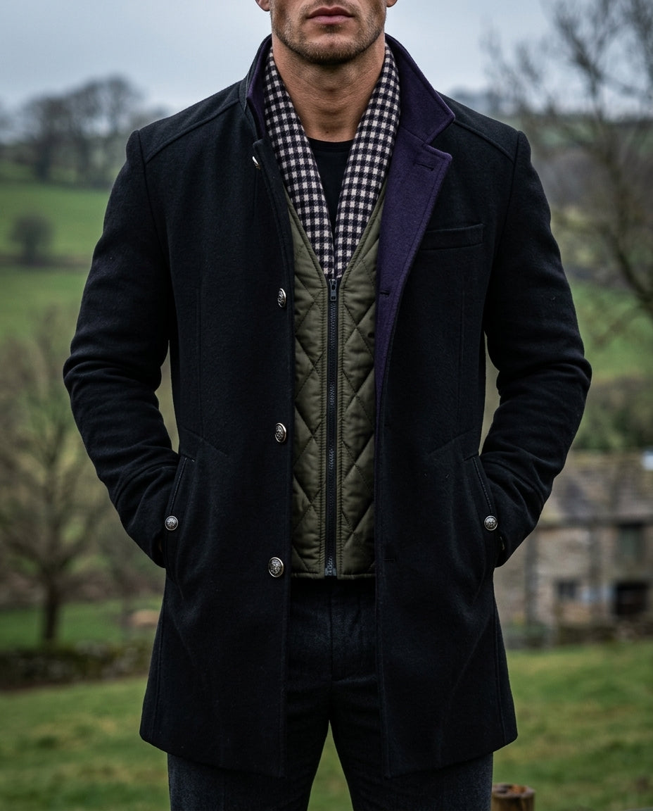 Men's Tailored Winter Overcoat – Warm Lined Classic Coat