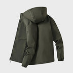 Men's Lightweight Hooded Rain Jacket – Zip-Up Outdoor Shell with Pockets