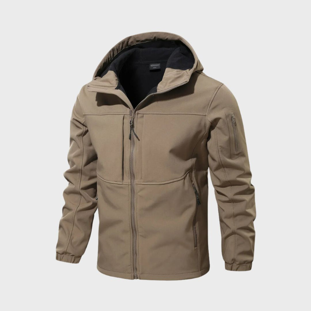Men's Lightweight Hooded Rain Jacket – Zip-Up Outdoor Shell with Pockets