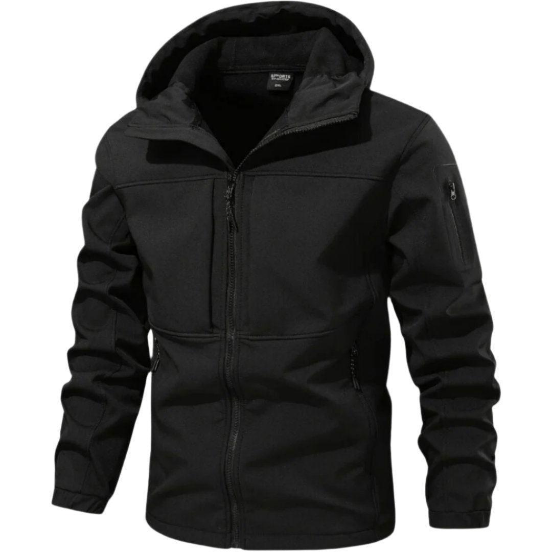 Men's Lightweight Hooded Rain Jacket – Zip-Up Outdoor Shell with Pockets