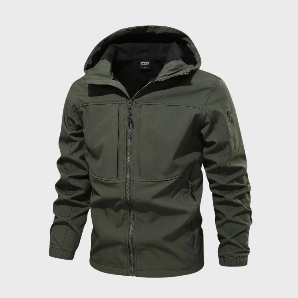 Men's Lightweight Hooded Rain Jacket – Zip-Up Outdoor Shell with Pockets