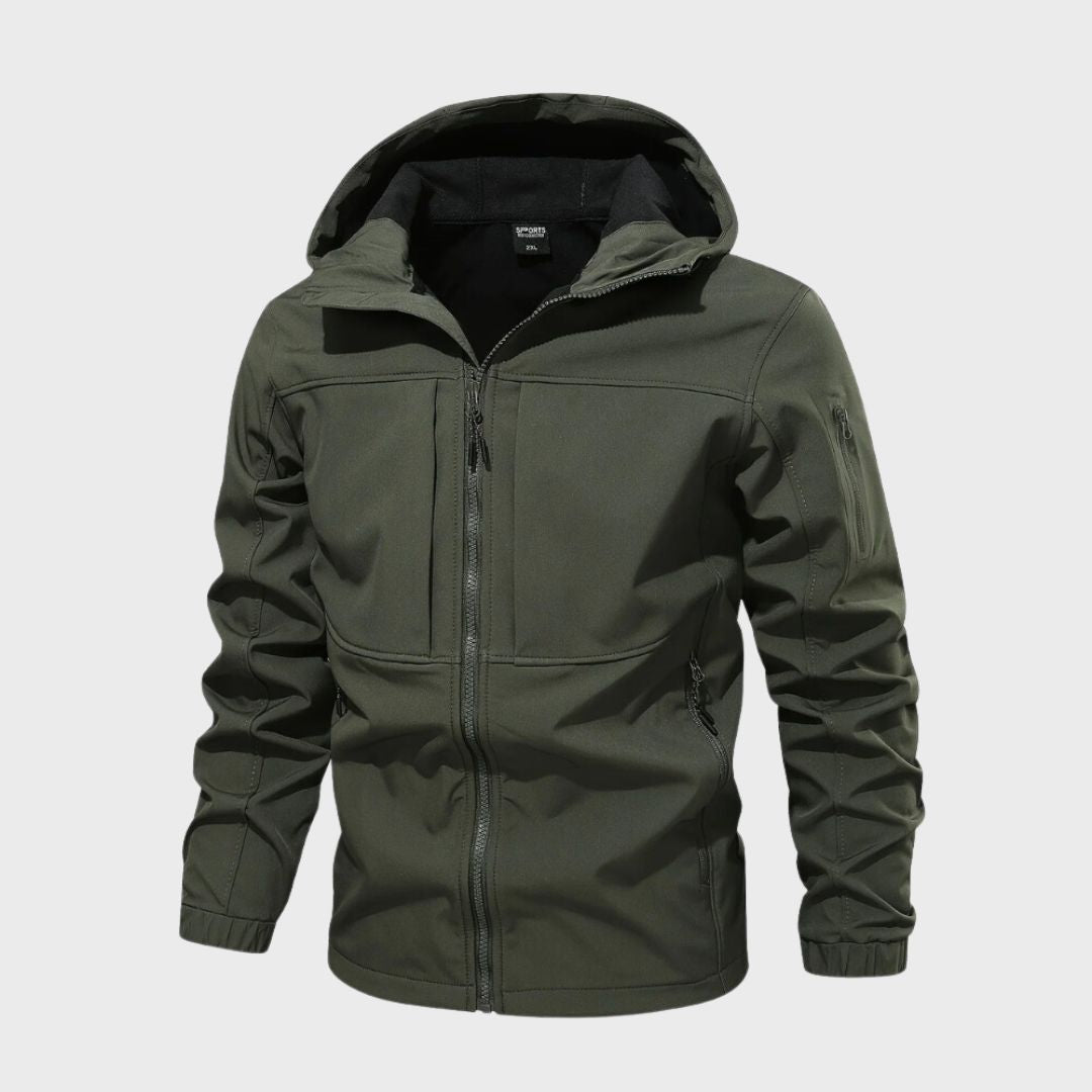 Men's Lightweight Hooded Rain Jacket – Zip-Up Outdoor Shell with Pockets