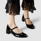 Women's Low Block Heel Mary Jane Shoes – Classic Buckle Strap Pumps