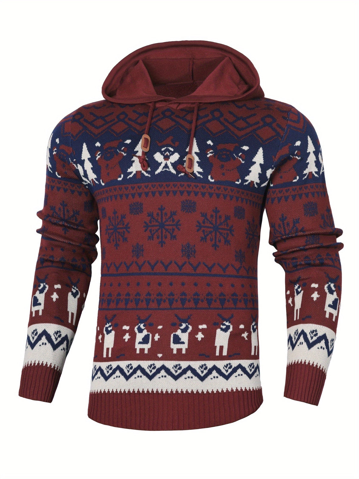 Baxter | Unisex Hooded Reindeer Christmas Knit Sweater